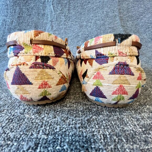 Minnetonka Cream Kaleidoscope Lodge Trapper Womens 7 Faux Fur Lined Moccasins - Picture 6 of 10